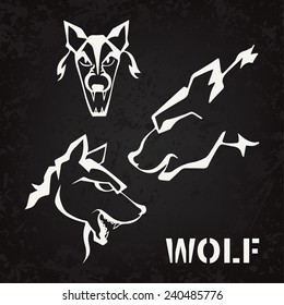 wolf, Aged texture (graphics, tattoo)