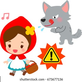 A wolf aiming for Little Red Riding Hood