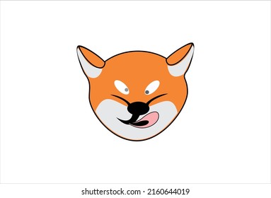 wolf with angry emoticon, can be used as a logo or a company icon or a wolf icon
