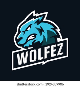 Wolf Angry E-sport Logo Template Illustration