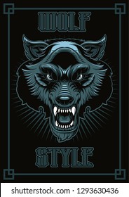 Wolf Angry Grin Isolated Vector Poster Stock Vector (Royalty Free ...