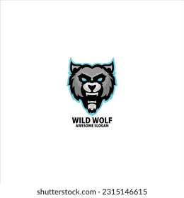 wolf angry mascot design esport logo