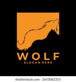 wolf animal apps logo design vector. Modern wolf logo design company