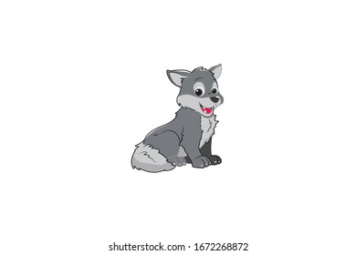 ilustración del vector de dibujos animados del lobo
