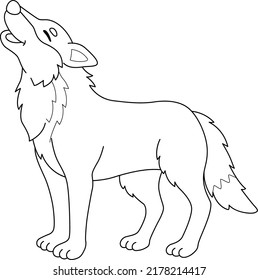 Wolf Animal Coloring Page Kids Stock Vector (Royalty Free) 2178214417 ...