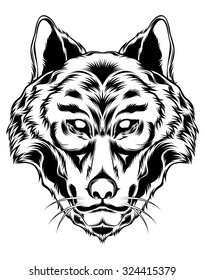 Wolf animal face vector