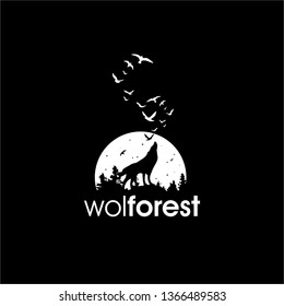 wolf animal forest vector