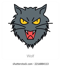 Wolf and animal icon concept