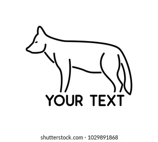 wolf animal line logo design illustration