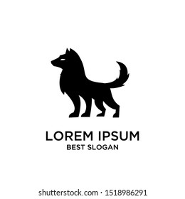 wolf animal  logo design template modern