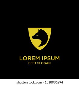wolf animal  logo design template modern