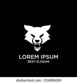 wolf animal  logo design template modern