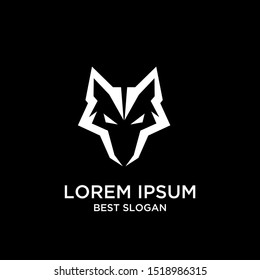 wolf animal  logo design template modern