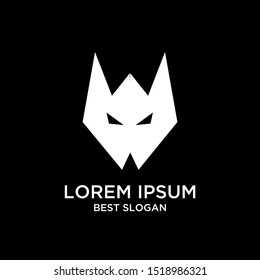 wolf animal  logo design template modern