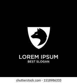 wolf animal  logo design template modern
