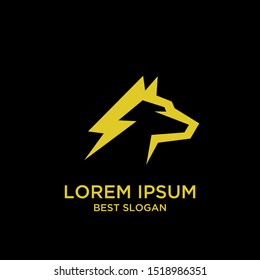 wolf animal  logo design template modern