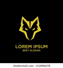 Wolf Animal  Logo Design Template Modern