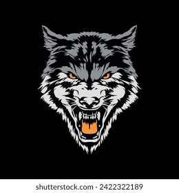 Wolf Animal logo design vector