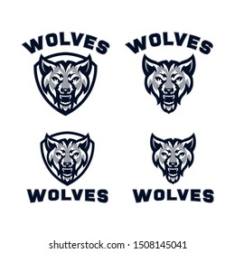 wolf animal mascot head vector illustration logo
