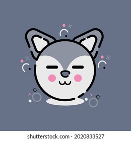Wolf animal, mbe style icon