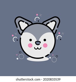 Wolf animal, mbe style icon