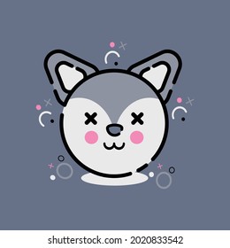 Wolf animal, mbe style icon