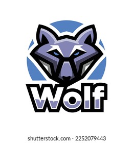 Wolf animal sports mascot logo design isolated on white background