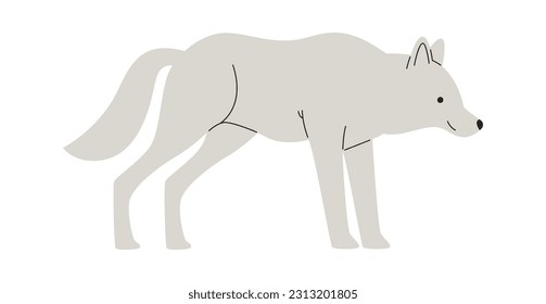 Wolf Animal Staying Vector Illustration
