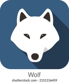 Lobo animal ui diseño plano, vector