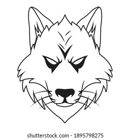 wolf animal wild head character icon vector illustration design