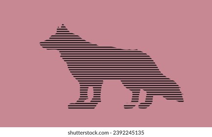 Wolf Art Line Vector  Wall