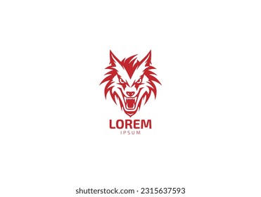 Wolf Attack minimal logo in Aggressive and Danger style, wild Wolf logo icon