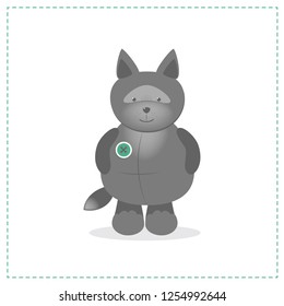 Wolf baby, little funny wolf, vector