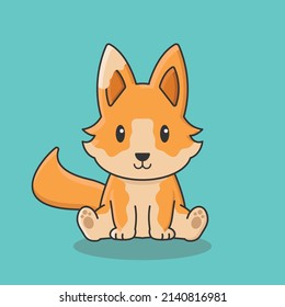 wolf background cartoon fox wild pet foxy animal vector character comic flat icon sign set dog icon