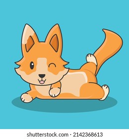 wolf background cartoon fox wild pet foxy animal vector character comic flat icon sign set dog icon