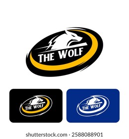 Wolf Badge Werewolf Sports Style Logo Template Vector