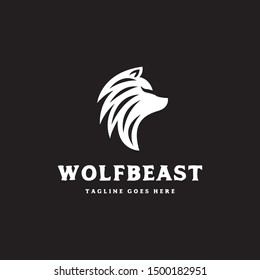 Wolf Beast Face Head Side Logo Stock Vector (Royalty Free) 1500182951 ...