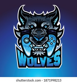 The wolf bite joypad, Mascot logo, Vector illustration.
The cool logo that suitable for esport team or any logo team. 