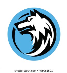 Wolf black head vector on white background