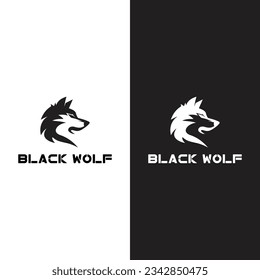 wolf black logo animal style