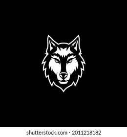 wolf black modern animal face