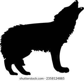Wolf Black Silhouette Vector Illustration