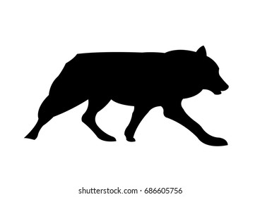 Wolf black silhouette vector illustration