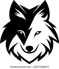 Wolf - Black and White Isolated Icon - Vector illustration
