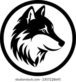 Wolf - Black and White Isolated Icon - Vector illustration