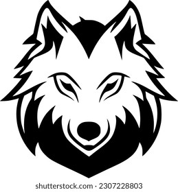 Wolf - Black and White Isolated Icon - Vector illustration