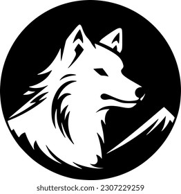 Wolf - Black and White Isolated Icon - Vector illustration