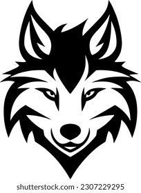 Wolf - Black and White Isolated Icon - Vector illustration