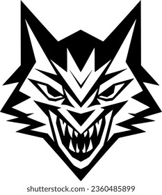 Wolf - Black and White Isolated Icon - Vector illustration