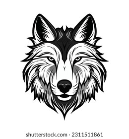 Esbozo negro y blanco lobo, esta impresionante pieza de arte digital le da vida a la majestuosa esencia del lobo en un estilo cautivador y minimalista. La intrincada línea blanca y negra intrica